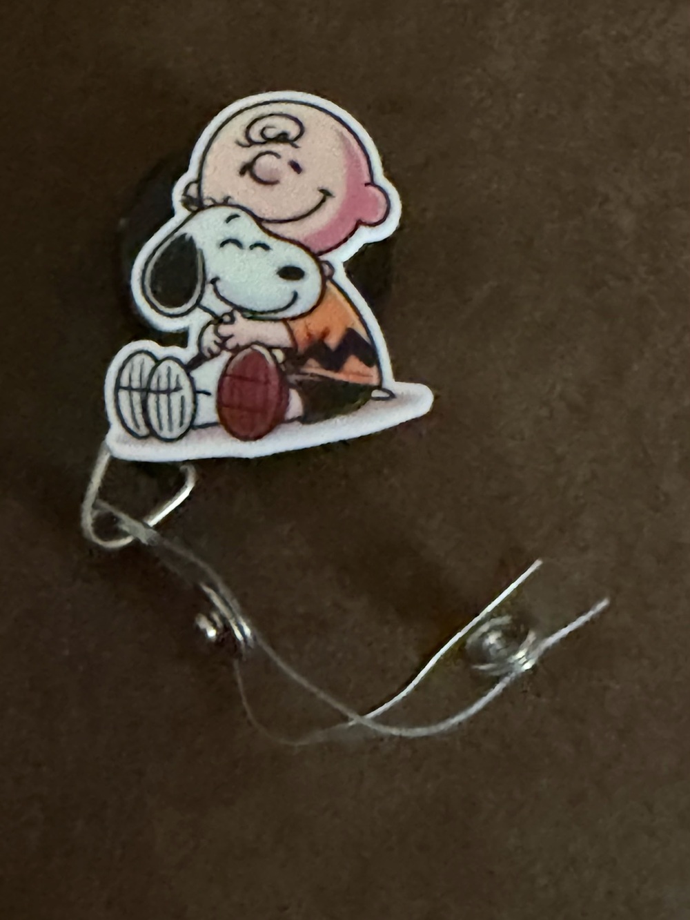 Charlie Brown & Snoopy  Badge Reel - Pink and White